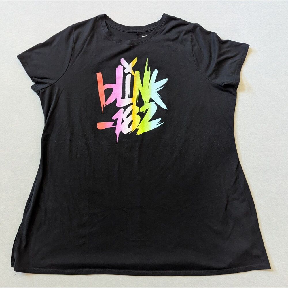 Lane Bryant Blink 182 Nine Album Neon Graphic T-Shirt Tunic Black Plus 18/20